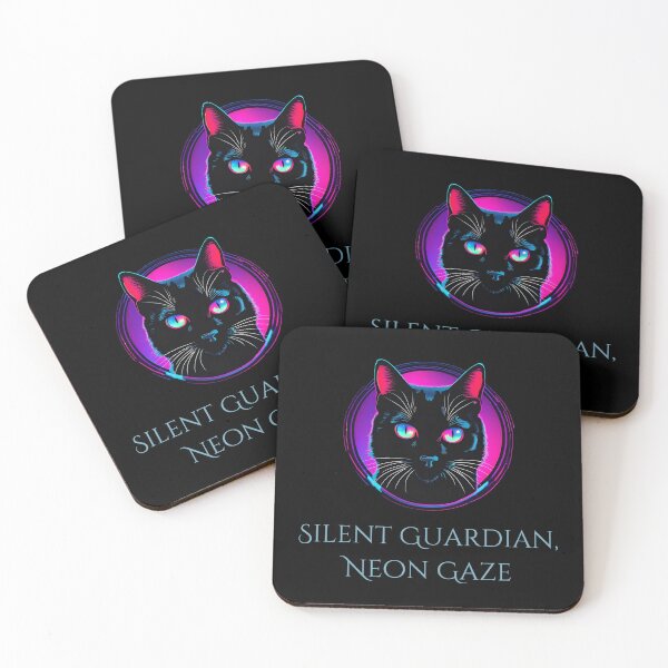 Item preview, Silent Guardian, Neon Gaze - Mysterious Cat Design designed and sold by Hummy-studio.