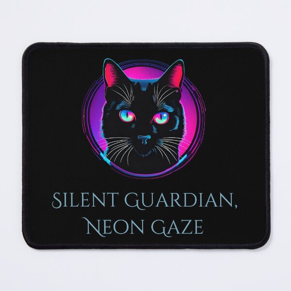 Item preview, Silent Guardian, Neon Gaze - Mysterious Cat Design designed and sold by Hummy-studio.