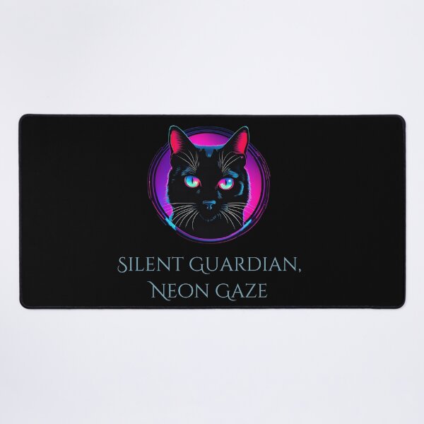 Item preview, Silent Guardian, Neon Gaze - Mysterious Cat Design designed and sold by Hummy-studio.