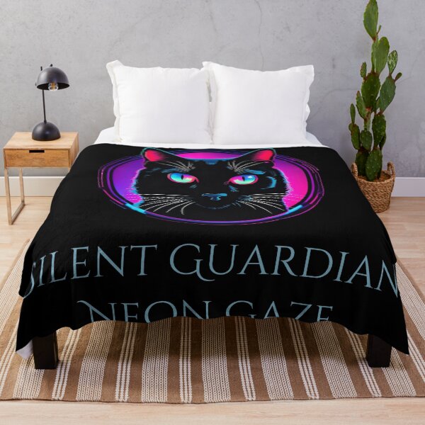Item preview, Silent Guardian, Neon Gaze - Mysterious Cat Design designed and sold by Hummy-studio.