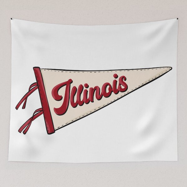 Item preview, Vintage Illinois Pennant Flag designed and sold by Alexandra Jones.