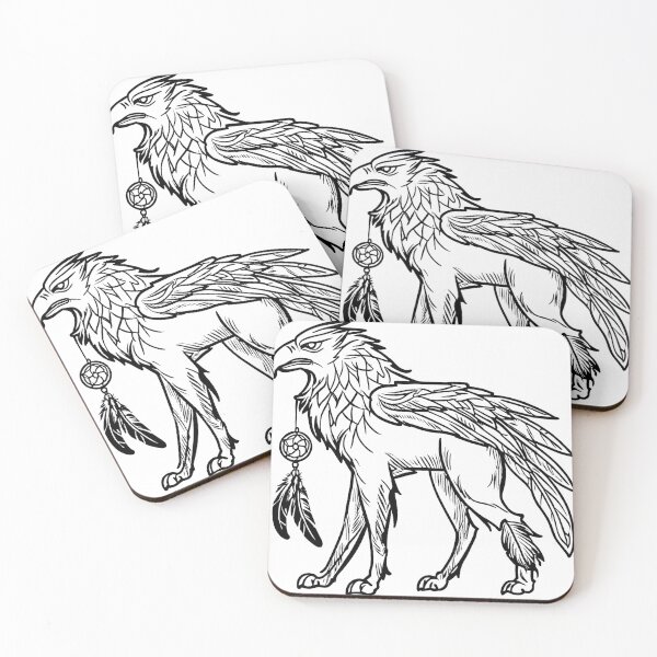 Item preview, Dibujo lineal del grifo atrapasueños designed and sold by GeoSketchWear.