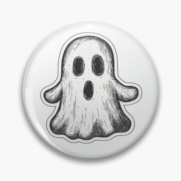 Item preview, Classic Halloween Ghost Sticker in Black and White designed and sold by Liseri.