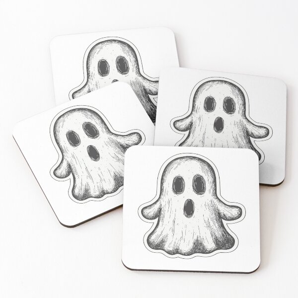 Item preview, Classic Halloween Ghost Sticker in Black and White designed and sold by Liseri.
