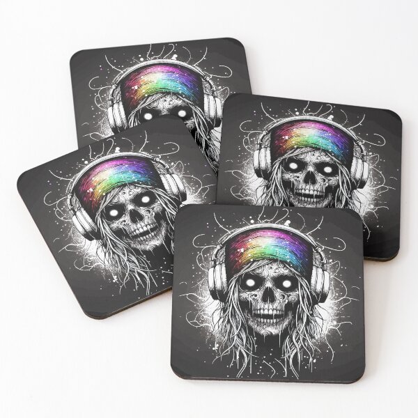 Item preview, Monochromatic Zombie Music Headphones designed and sold by TomFrontierArt.
