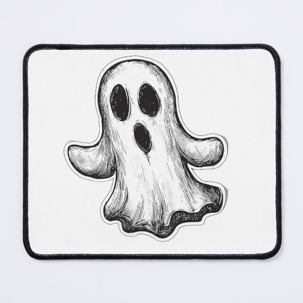Item preview, Spooky Vintage Ghost Sticker in Black and White designed and sold by Liseri.