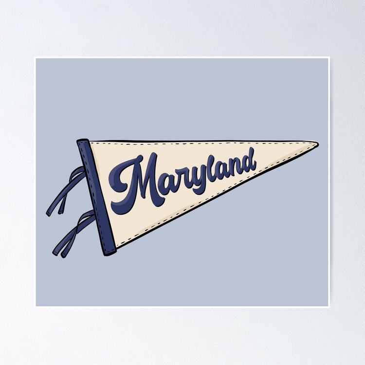 Vintage Maryland Pennant Flag Poster