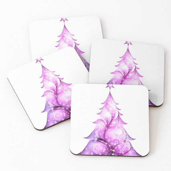 Item preview, Watercolor Christmas tree covered with snow, vivid colors, magenta. designed and sold by My-fake-places.