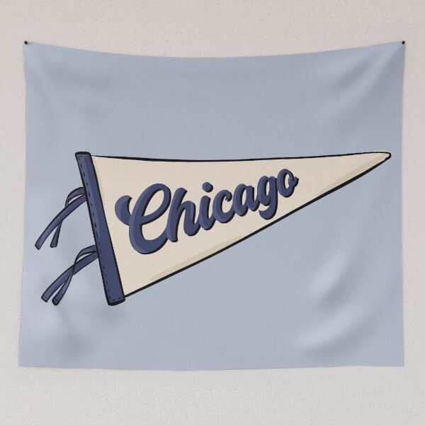 Item preview, Vintage Chicago Pennant Flag designed and sold by Alexandra Jones.