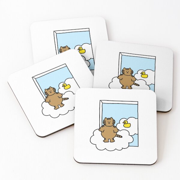Item preview, a Cat and a Duck on the cloud designed and sold by superbaechoo.