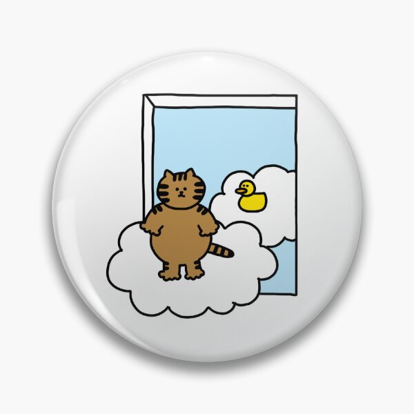 Item preview, a Cat and a Duck on the cloud designed and sold by superbaechoo.
