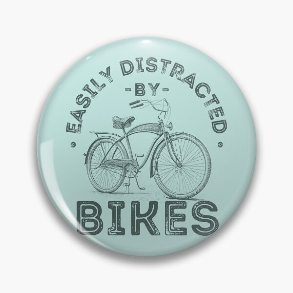 Item preview, Easily Distracted by Bikes, Funny Biking Quote with Retro Bycicle Illustration designed and sold by lagunaklein.