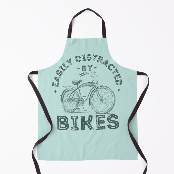 Item preview, Easily Distracted by Bikes, Funny Biking Quote with Retro Bycicle Illustration designed and sold by lagunaklein.
