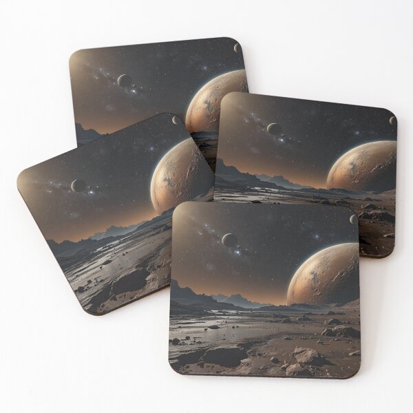 Item preview, VISIONS FROM KUIPER BELT fantasy art image from Plutos surface to deep space design. designed and sold by Jt41.