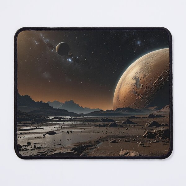 Item preview, VISIONS FROM KUIPER BELT fantasy art image from Plutos surface to deep space design. designed and sold by Jt41.