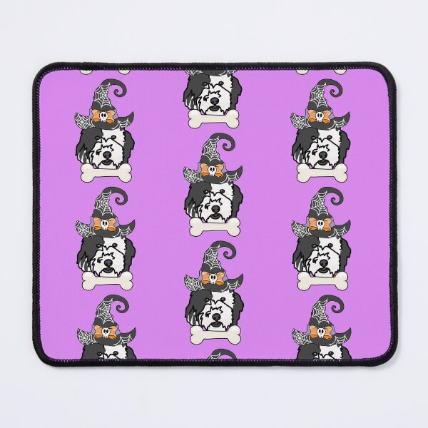 Item preview, Sheepadoodle Dog with Witch Hat – Spooky & Cute Halloween Design designed and sold by MrsCreative1.