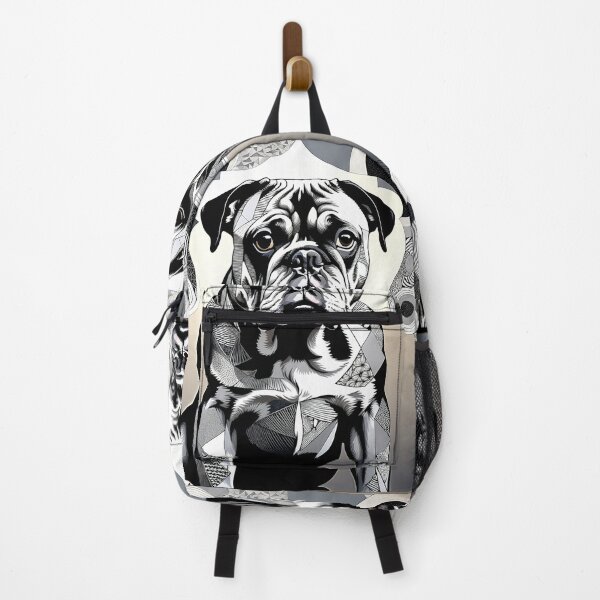 Item preview, Bull Dog Black & White Abstract Vintage Zentangle Art designed and sold by Witty Shirts.