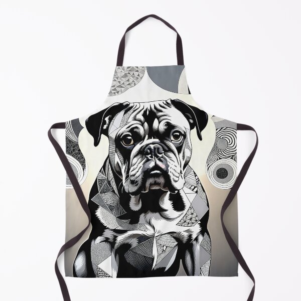 Item preview, Bull Dog Black & White Abstract Vintage Zentangle Art designed and sold by Witty Shirts.