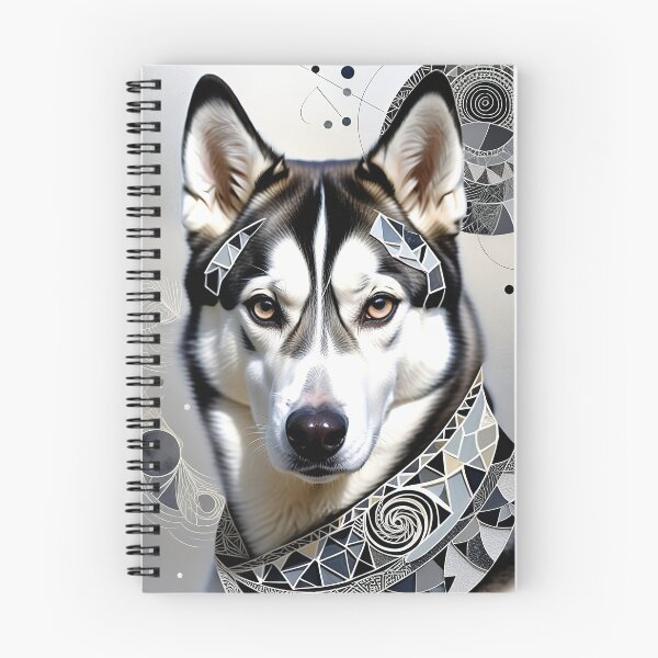Item preview, Husky Black & White Abstract Vintage Zentangle Art designed and sold by Witty Shirts.