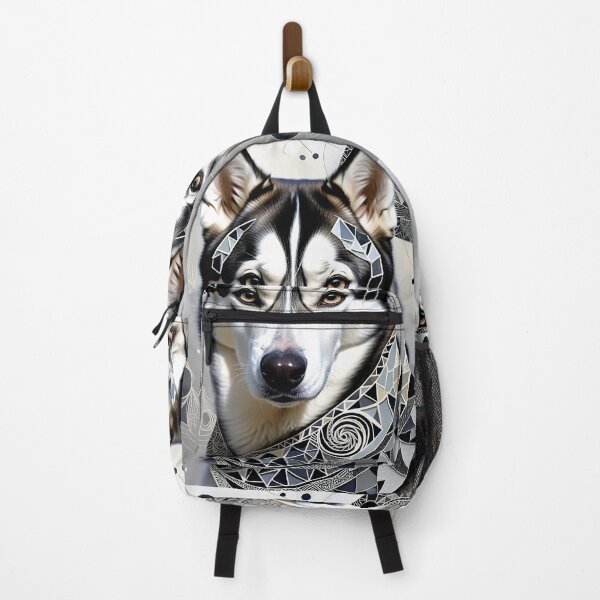 Item preview, Husky Black & White Abstract Vintage Zentangle Art designed and sold by Witty Shirts.
