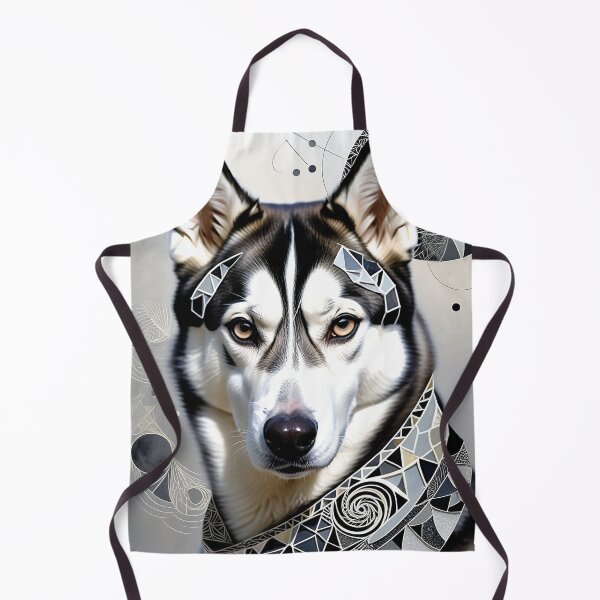 Item preview, Husky Black & White Abstract Vintage Zentangle Art designed and sold by Witty Shirts.