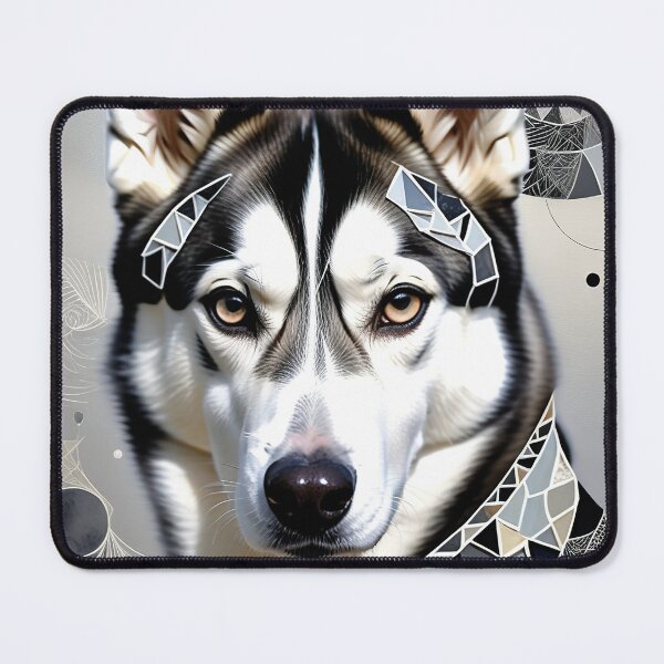 Item preview, Husky Black & White Abstract Vintage Zentangle Art designed and sold by Witty Shirts.