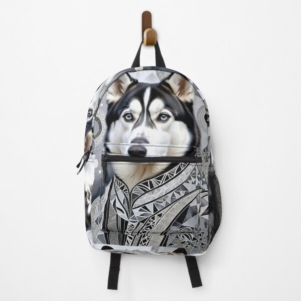 Item preview, Husky Black & White Abstract Vintage Zentangle Art designed and sold by Witty Shirts.