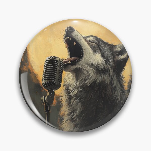 Item preview, Wolf Singing Into Microphone With Full Moon Background designed and sold by Kriengsaktalek.