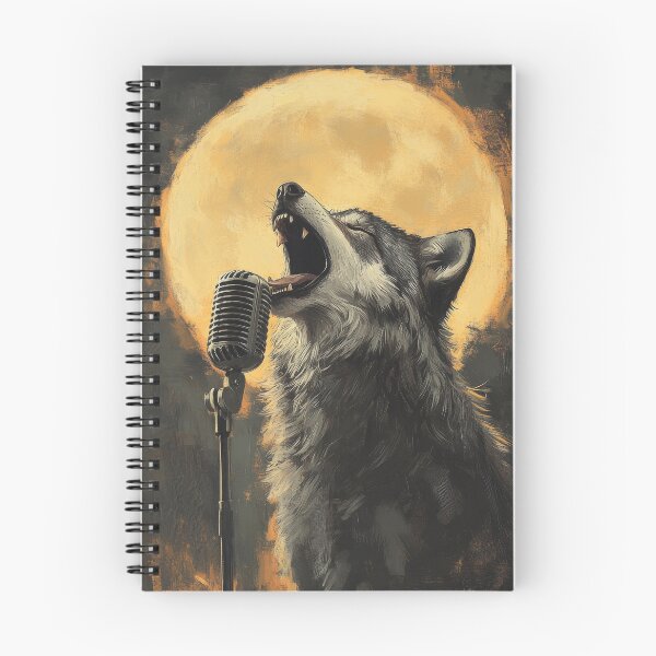 Item preview, Wolf Singing Into Microphone With Full Moon Background designed and sold by Kriengsaktalek.