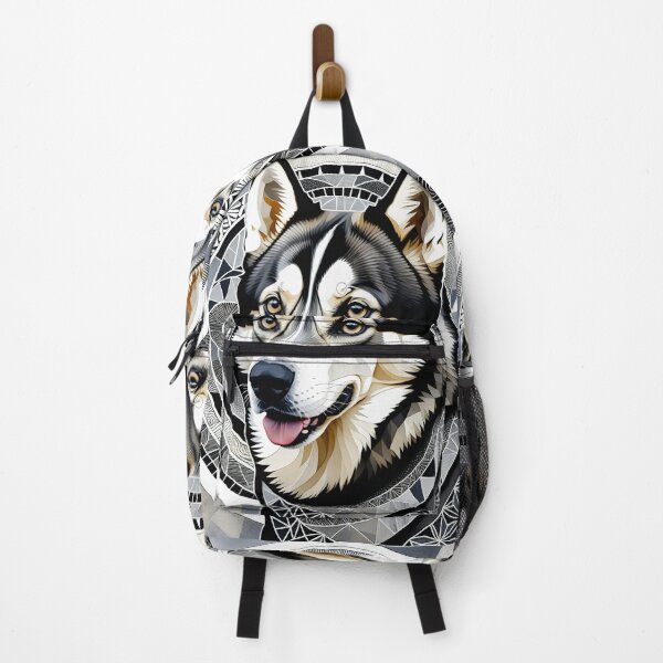 Item preview, Husky Black & White Abstract Vintage Zentangle Art designed and sold by Witty Shirts.