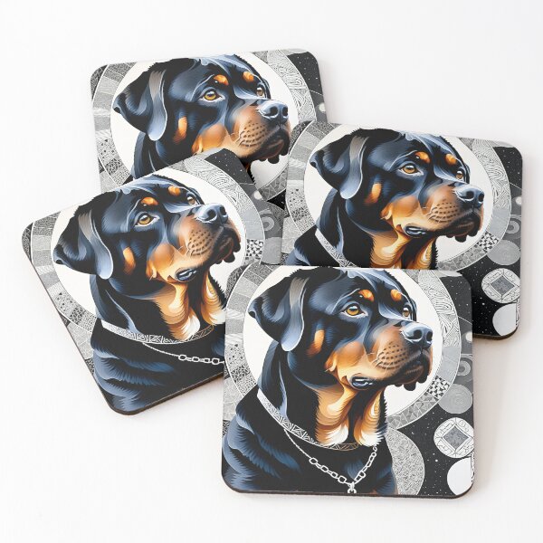 Item preview, Rottweiler Black & White Abstract Vintage Zentangle Art designed and sold by Witty Shirts.