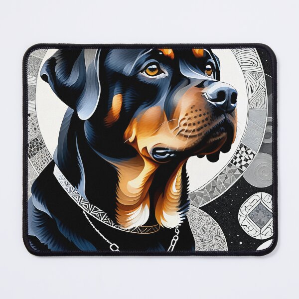 Item preview, Rottweiler Black & White Abstract Vintage Zentangle Art designed and sold by Witty Shirts.