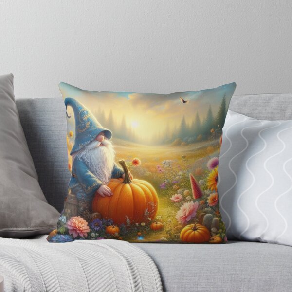 Item preview, dwarf in blue pumpkin clothes with magic landscape Halloween Pumpkin designed and sold by Expressions-Sel.