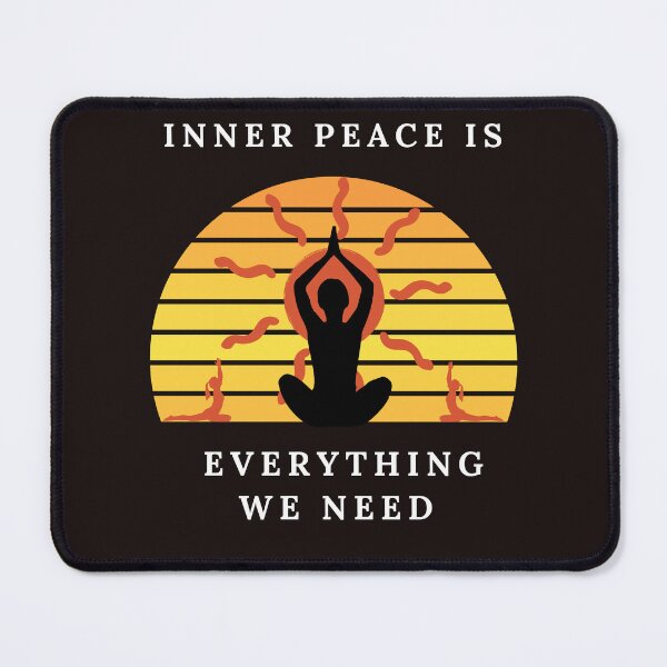 Item preview, Vintage Sunset Yoga Pose with text "Inner Peace is Everything We Need" T-shirt designed and sold by Sriguru65.