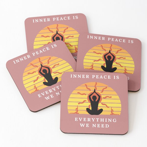 Item preview, Vintage Sunset Yoga Pose with text "Inner Peace is Everything We Need" T-shirt designed and sold by Sriguru65.