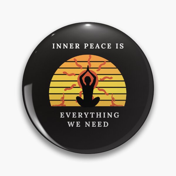 Item preview, Vintage Sunset Yoga Pose with text "Inner Peace is Everything We Need" T-shirt designed and sold by Sriguru65.