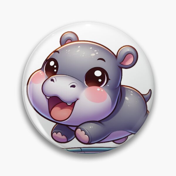 Item preview, ChiHiBo: Chibi Pygmy Hippo Bouncing Fun on Trampoline designed and sold by ChiAniBo-Red.