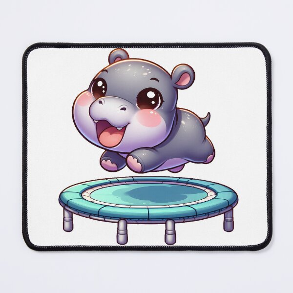 Item preview, ChiHiBo: Chibi Pygmy Hippo Bouncing Fun on Trampoline designed and sold by ChiAniBo-Red.