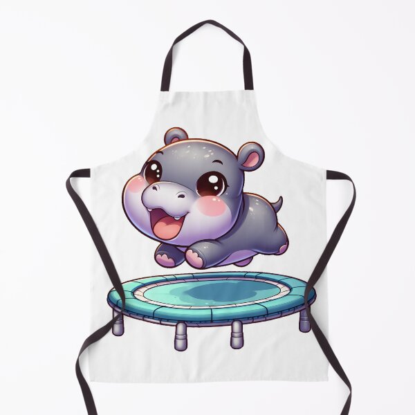 Item preview, ChiHiBo: Chibi Pygmy Hippo Bouncing Fun on Trampoline designed and sold by ChiAniBo-Red.