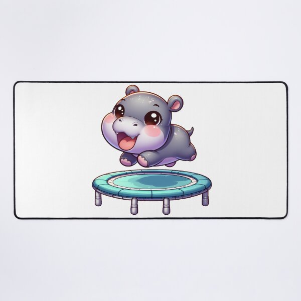 Item preview, ChiHiBo: Chibi Pygmy Hippo Bouncing Fun on Trampoline designed and sold by ChiAniBo-Red.