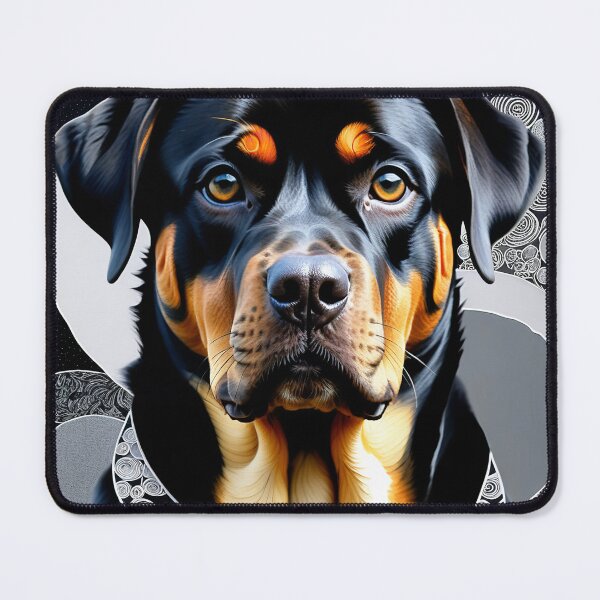Item preview, Rottweiler Black & White Abstract Vintage Zentangle Art designed and sold by Witty Shirts.