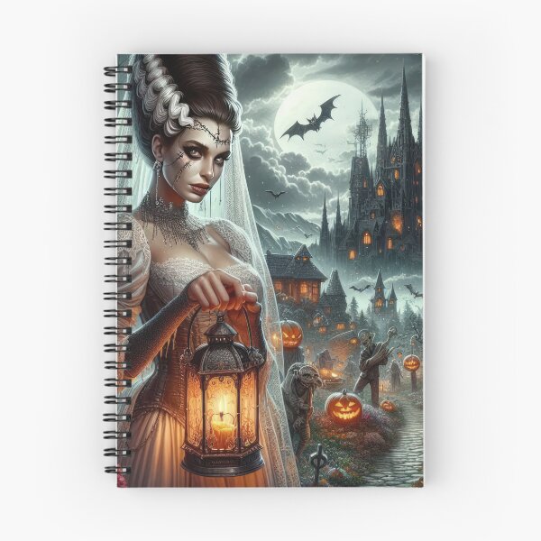 Item preview, frankenstein's fiancée with a lantern and a palace Halloween Pumpkin designed and sold by Expressions-Sel.