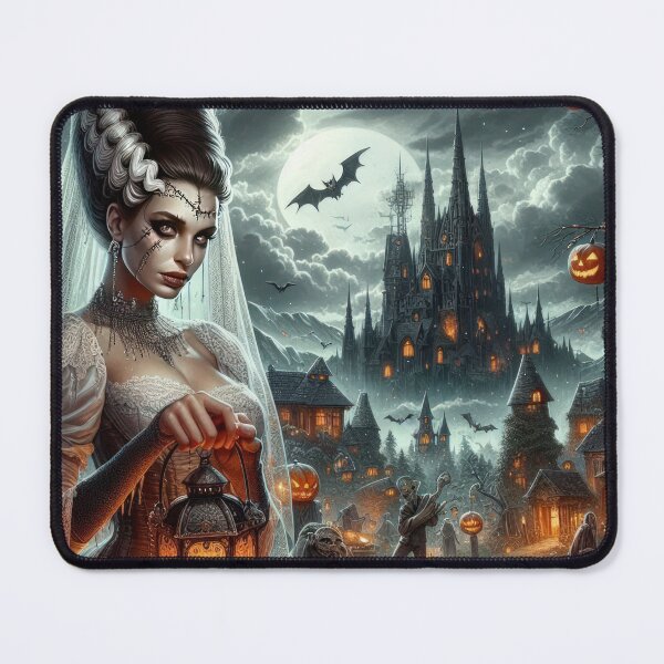 Item preview, frankenstein's fiancée with a lantern and a palace Halloween Pumpkin designed and sold by Expressions-Sel.