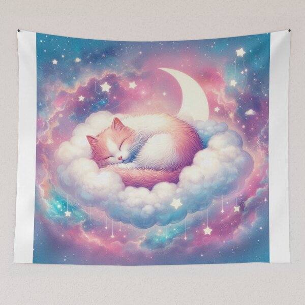 Item preview, peaceful sleeping feline designed and sold by Dominika Farkašová.