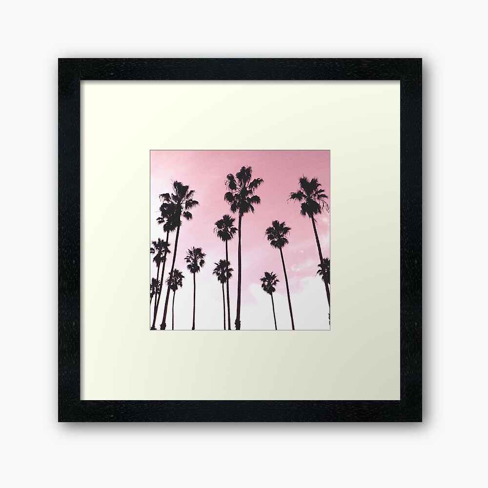 Palms & Sunset Framed Art Print