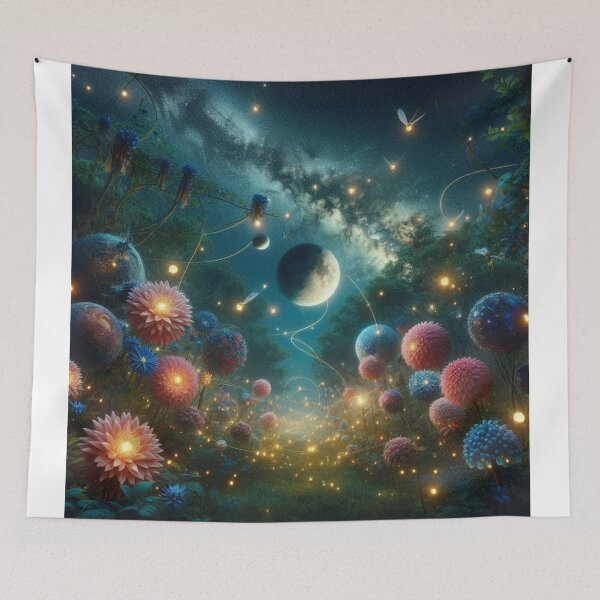 Item preview, surreal night garden scene designed and sold by Dominika Farkašová.