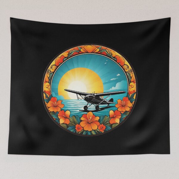 Item preview, Sunset Hawaii Aeroplane by The Ocean with Orchids designed and sold by NautiChic.
