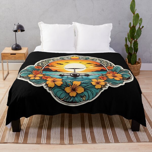Item preview, Sunset Hawaii Aircraft by The Ocean with Orchids designed and sold by NautiChic.