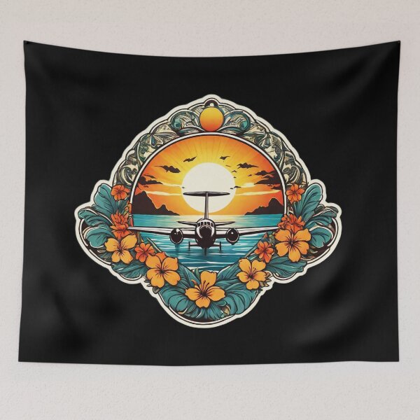 Item preview, Sunset Hawaii Aircraft by The Ocean with Orchids designed and sold by NautiChic.