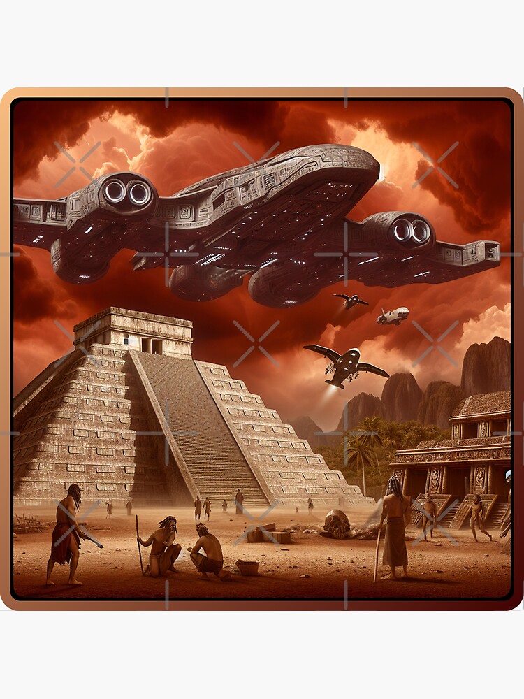 Thumbnail 3 von 3, Sticker, Maya trifft UFO designt und verkauft von Kobeko.